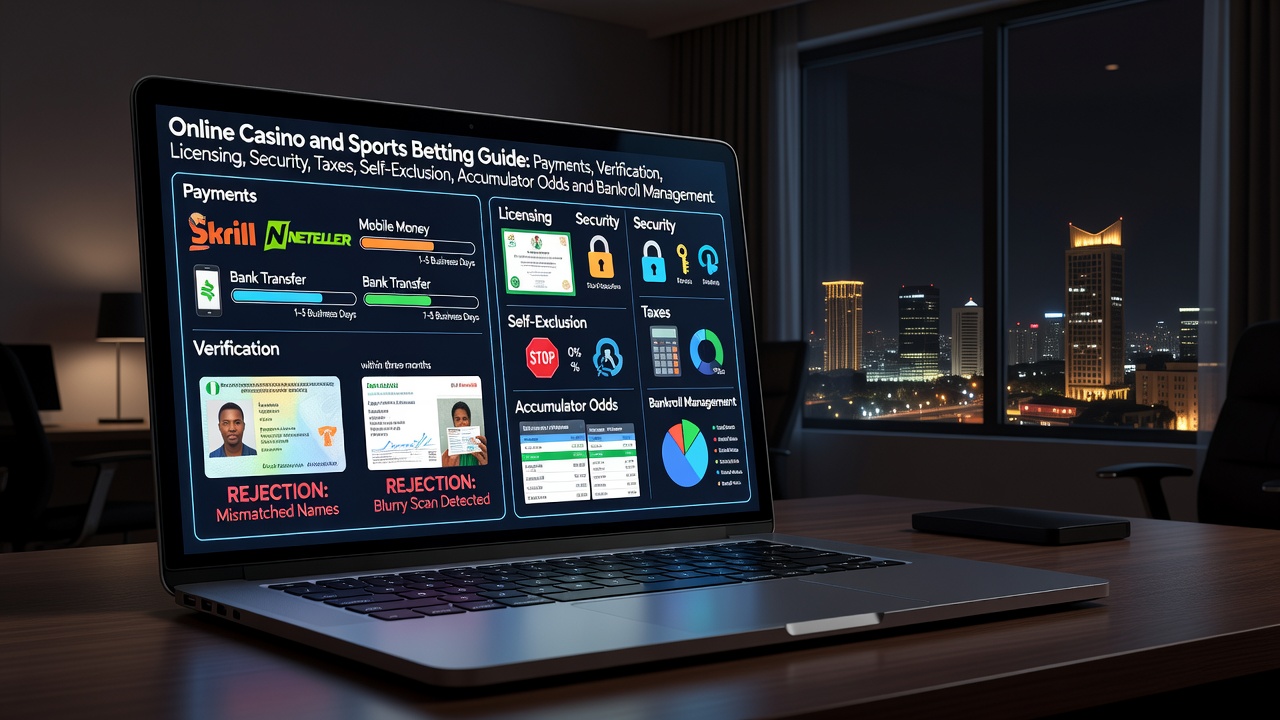 Complete Online Casino and Sports Betting Guide: Payments, Verification, Licensing, Security, Taxes, Self-Exclusion, Accumulator Odds and Bankroll Management